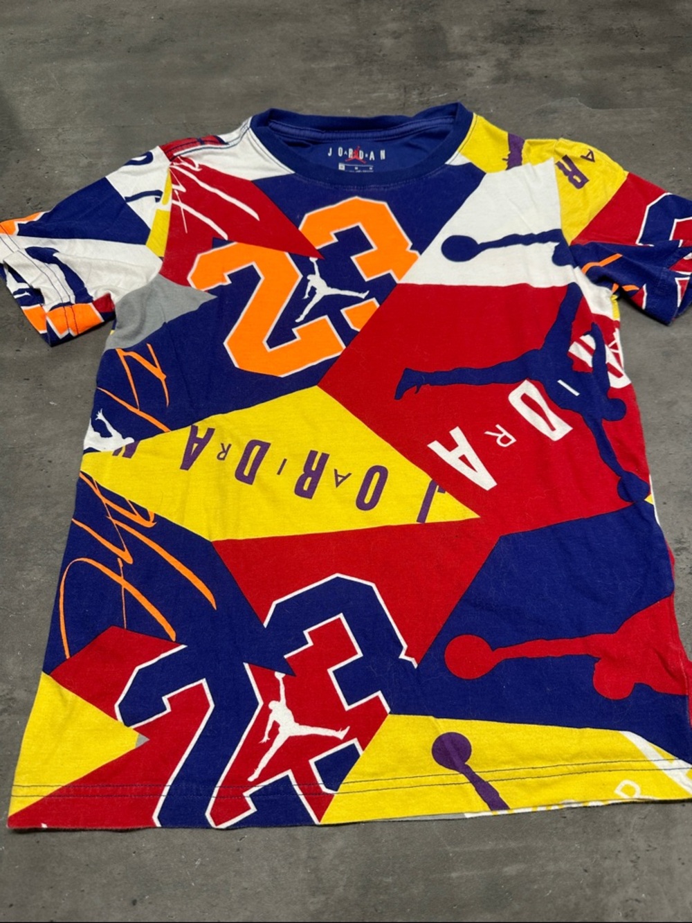 Jordan Youth Short-Sleeve Graphic Tee in Yellow, Red & Blue